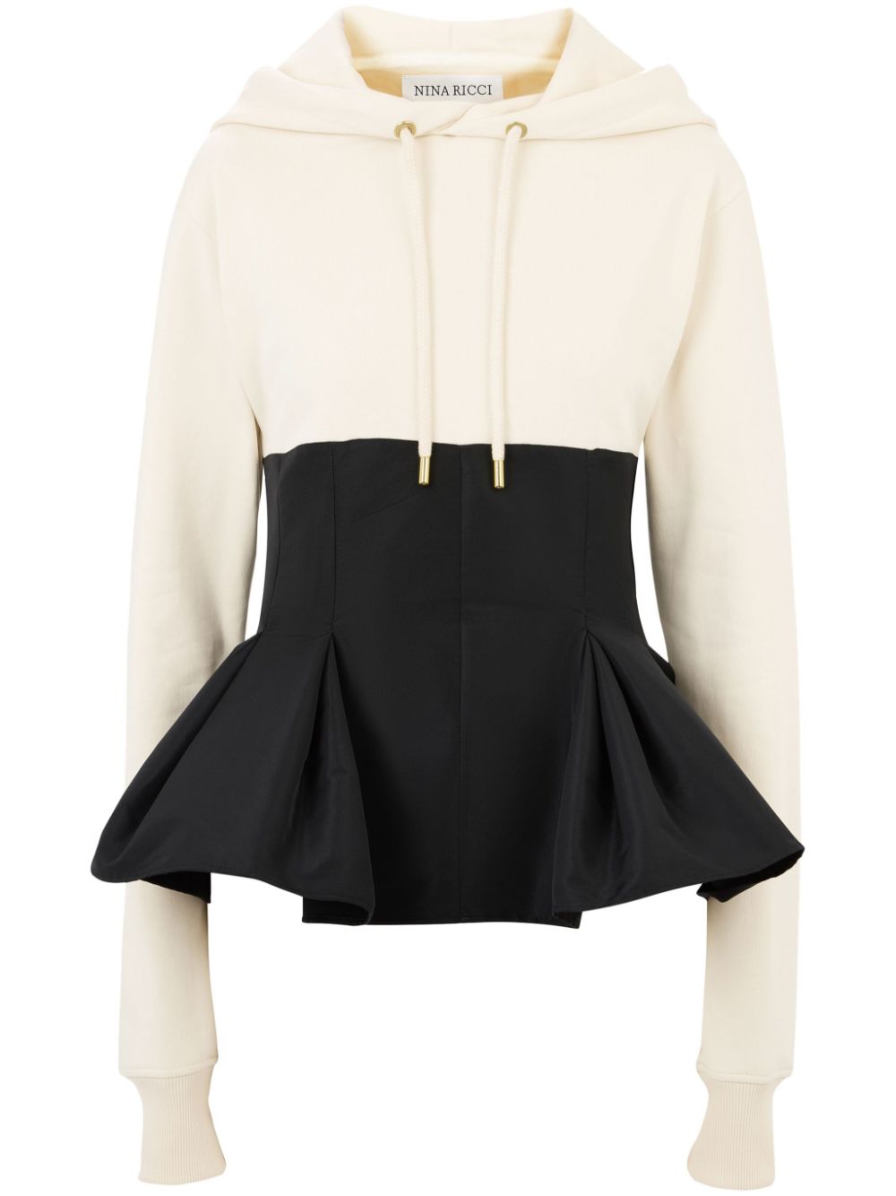 contrasting-peplum hoodie