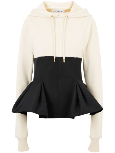 Nina Ricci contrasting-peplum hoodie Women