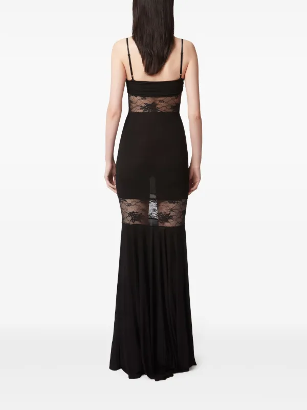 Nina Ricci lace-detailing Maxi Dress | Black | FARFETCH