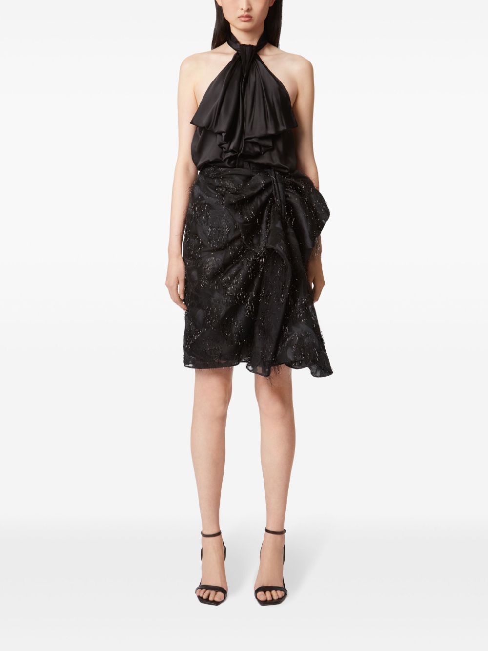 Nina Ricci asymmetric bow skirt - Black