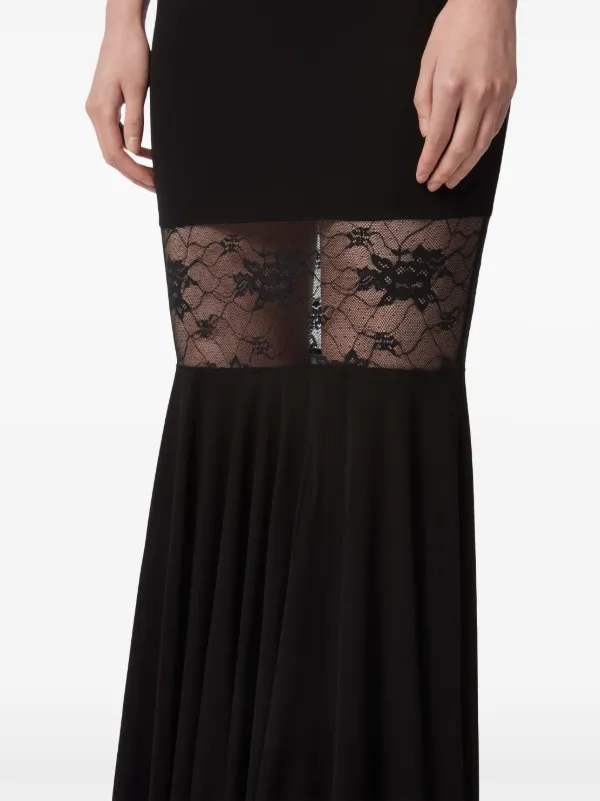 Nina Ricci lace-panel Maxi Skirt | Black | FARFETCH
