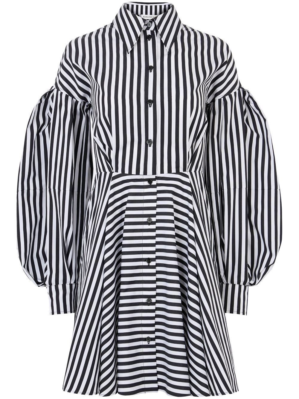 Nina Ricci stripe-pattern mini dress - White