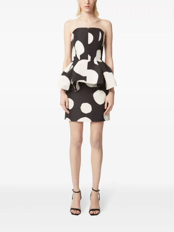 Nina Ricci>>ペプラムヘムミニドレス Nina Ricci ペプラムウエスト ミニドレス | ブラック | FARFETCH JP