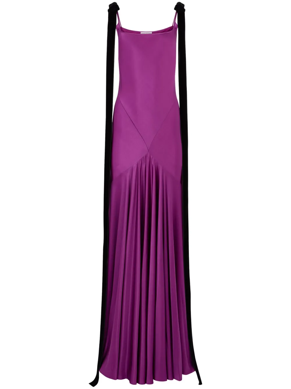 satin-finish maxi dress