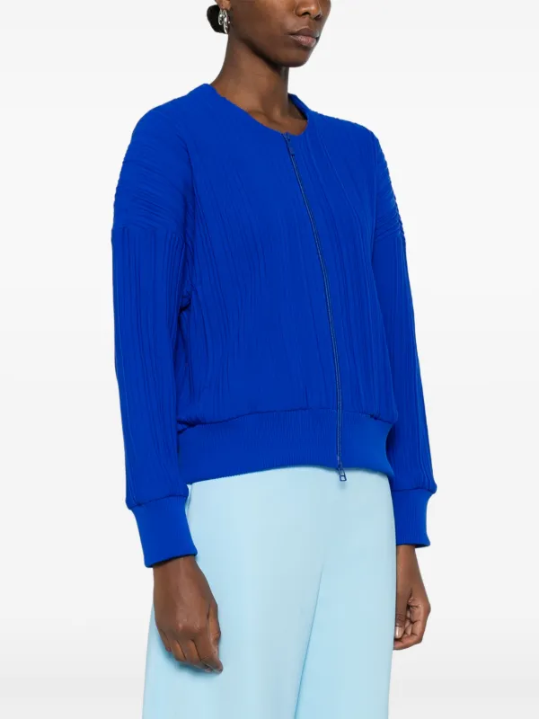 ジャケット・アウター PLEATS PLEASE ISSEY MIYAKE CREPE KNIT Pleats Please Issey Miyake Crepe Knit Jacket | Blue | FARFETCH