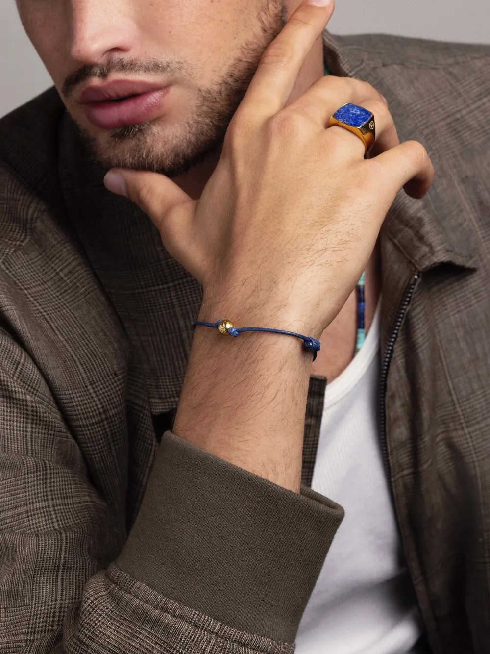 Nialaya Jewelry Logo-engraved Bracelet In Blue