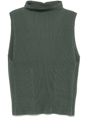 Homme Plissé Issey Miyake Pleated Tank Top | Black | FARFETCH CA