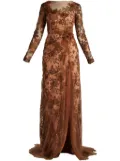 Tadashi Shoji floral-lace gown - Neutrals