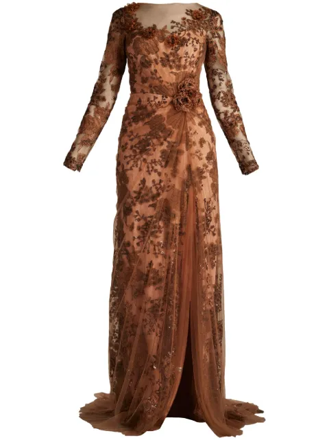 Tadashi Shoji Abendkleid mit floraler Spitze