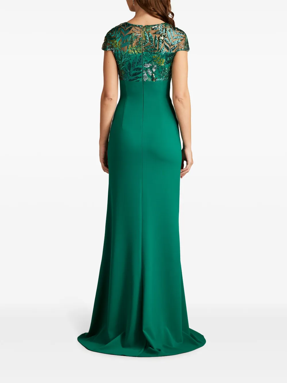 Tadashi Shoji Gedrapeerde avondjurk Groen