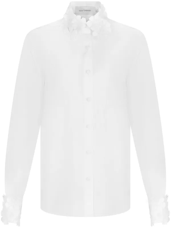 Silvia Tcherassi Camisa Con Estampado Floral Blanco FARFETCH CO
