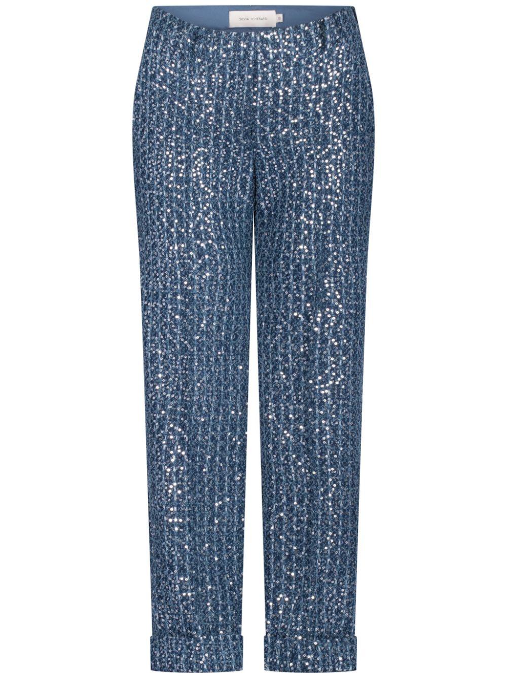 Silvia Tcherassi sequin-embellished straight trousers - Blue