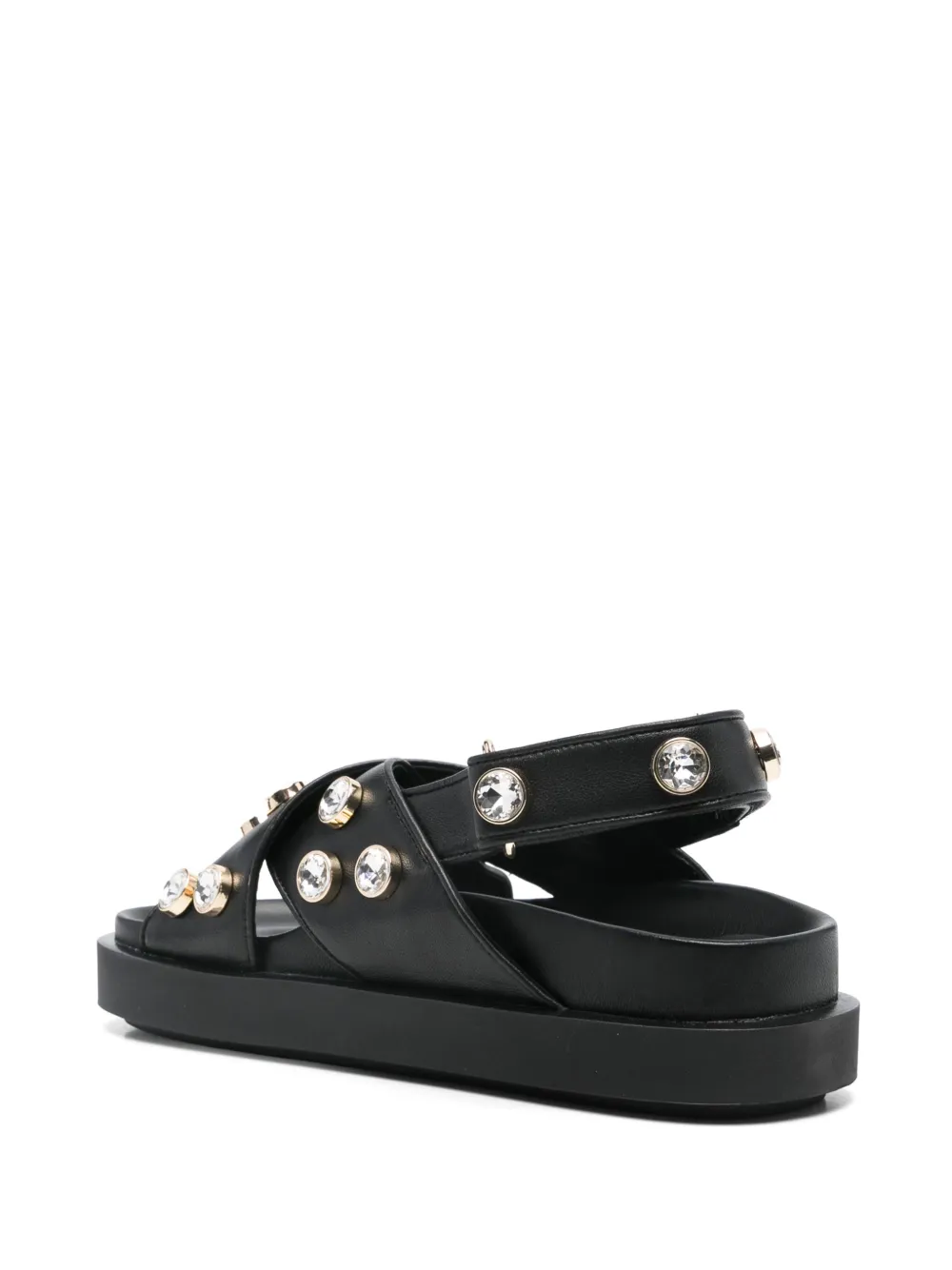 Maje crystal-embellished sandals Black