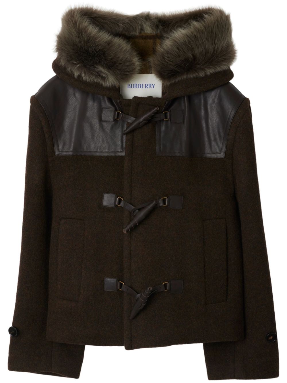 Black duffle coat with fur hood online