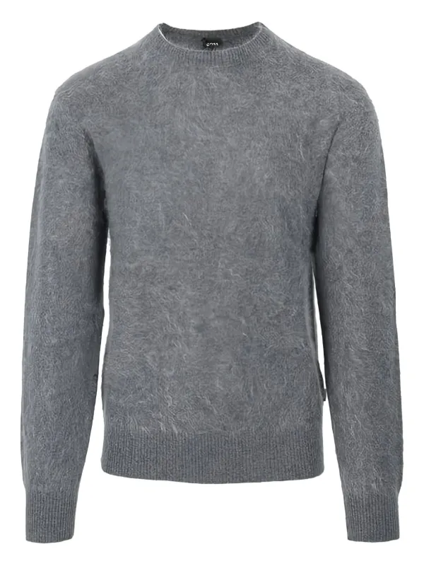 〈新品〉BOSS ボス【L】ウール100%クルーネックニット グレー BOSS クルーネック セーター | グレー | FARFETCH JP