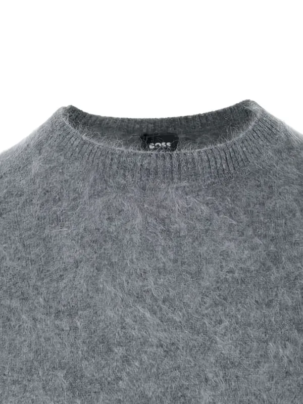 〈新品〉BOSS ボス【L】ウール100%クルーネックニット グレー BOSS クルーネック セーター | グレー | FARFETCH JP