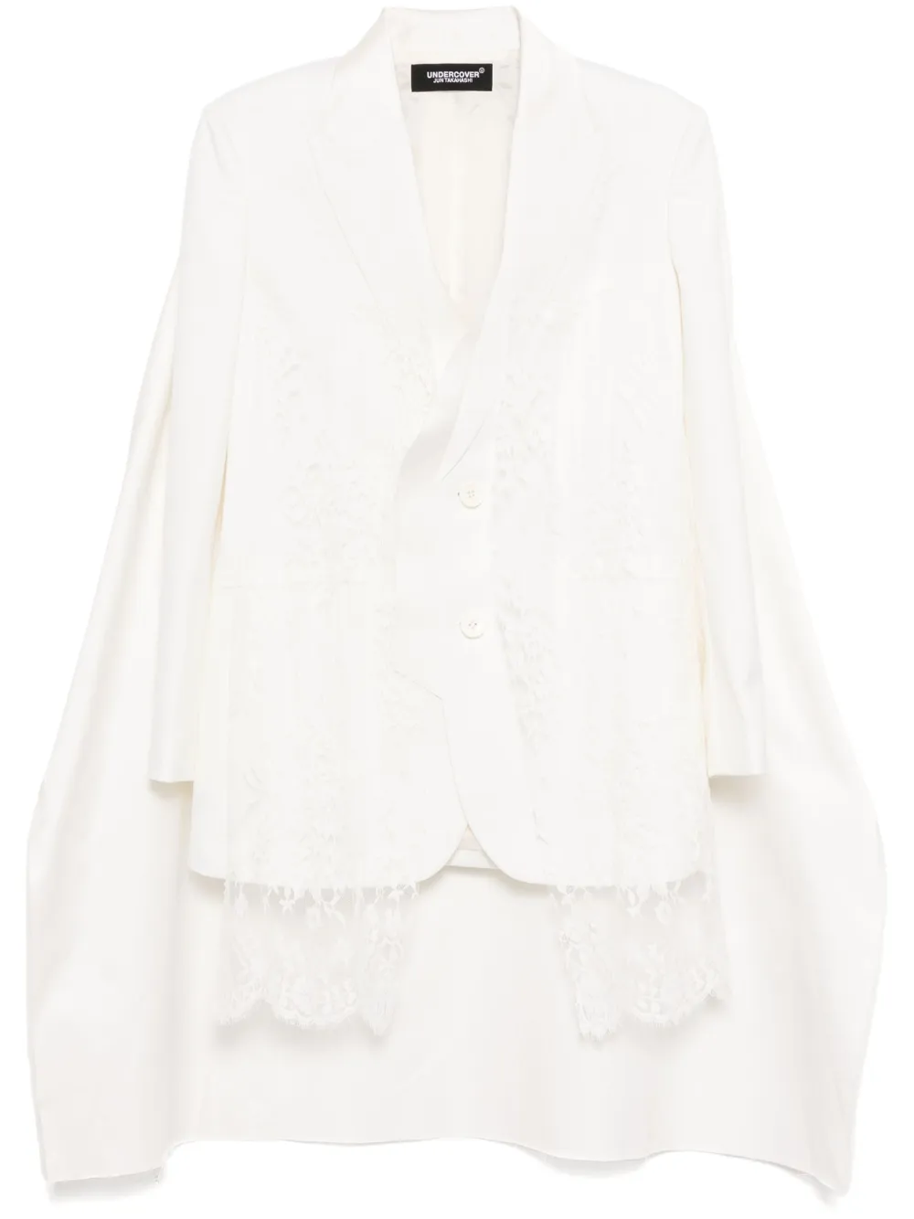 Undercover lace-trim blazer - White
