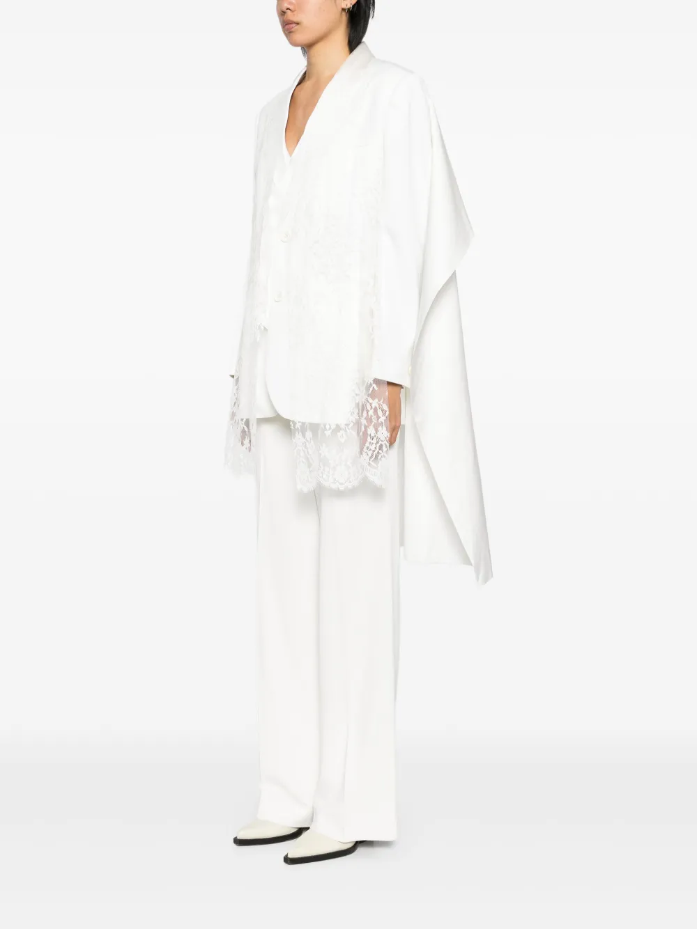 Undercover Blazer met afwerking van kant Wit
