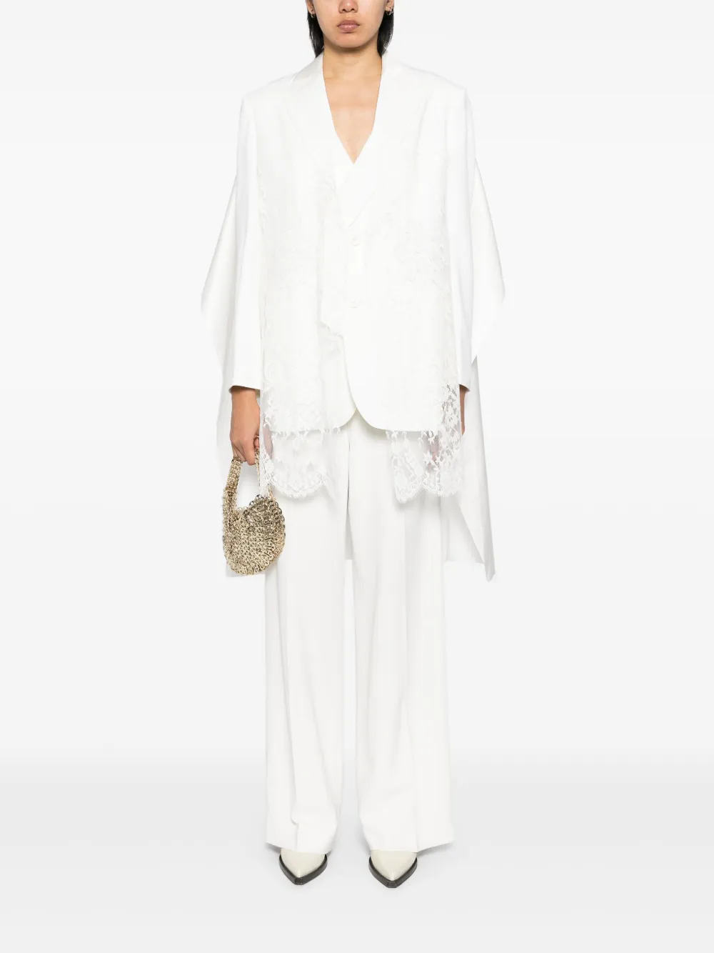 Undercover Blazer met afwerking van kant - Wit