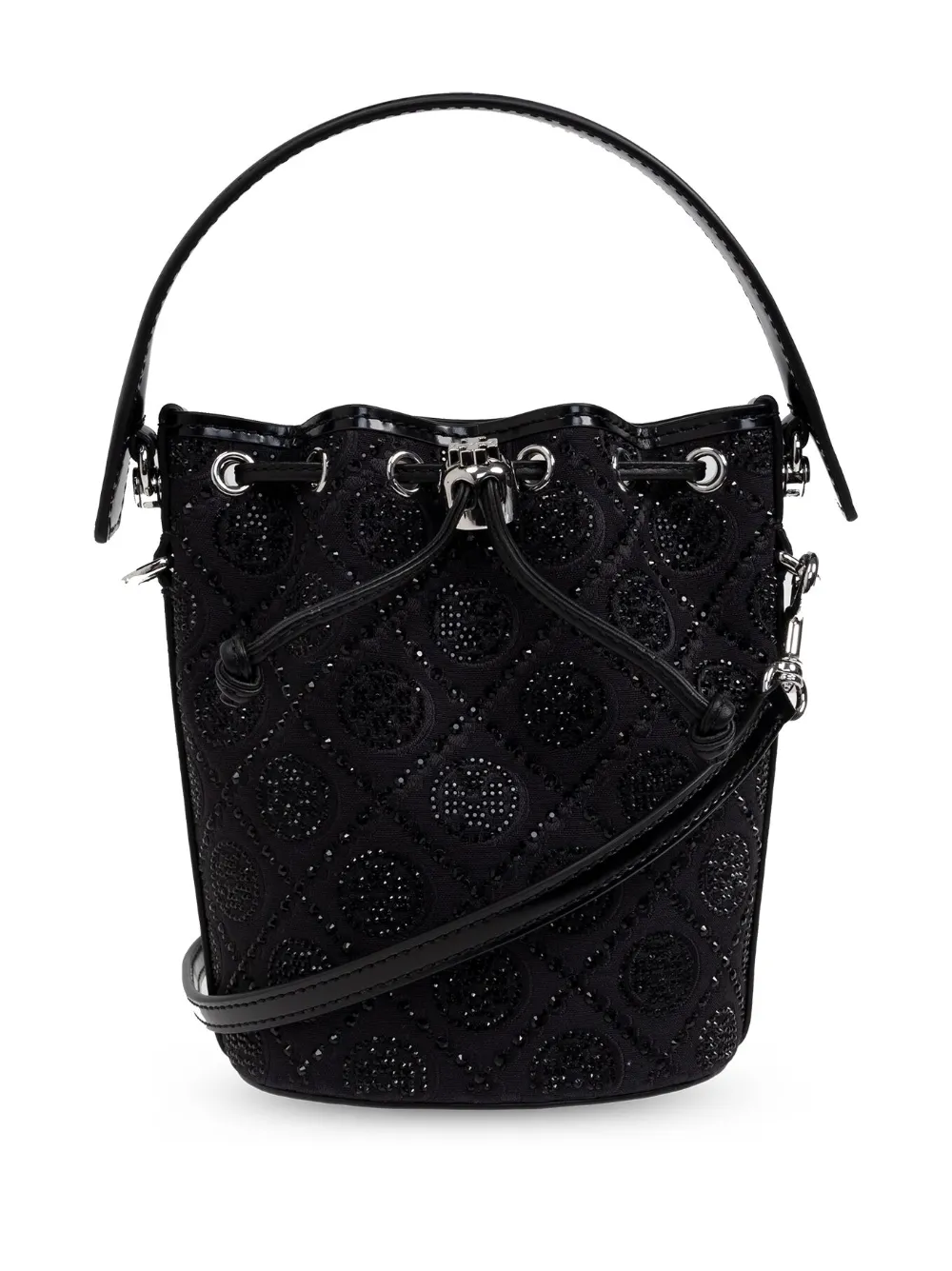 Tory Burch T Monogram mini bucket-tas Zwart
