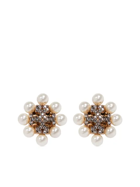 Tory Burch aretes con detalles de cristal