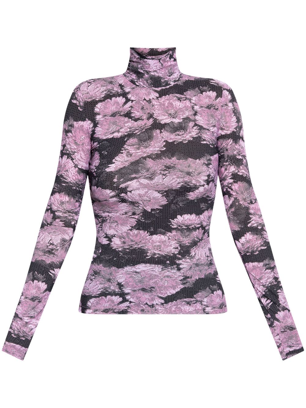 Tory Burch floral print turtleneck - Purple