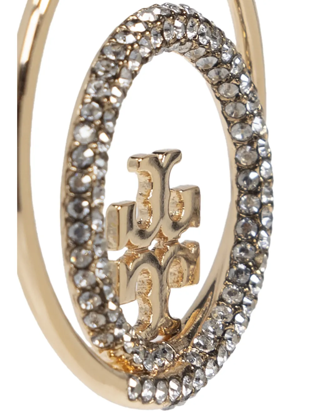 Tory Burch Miller Pavé Hoop Earrings In Gold