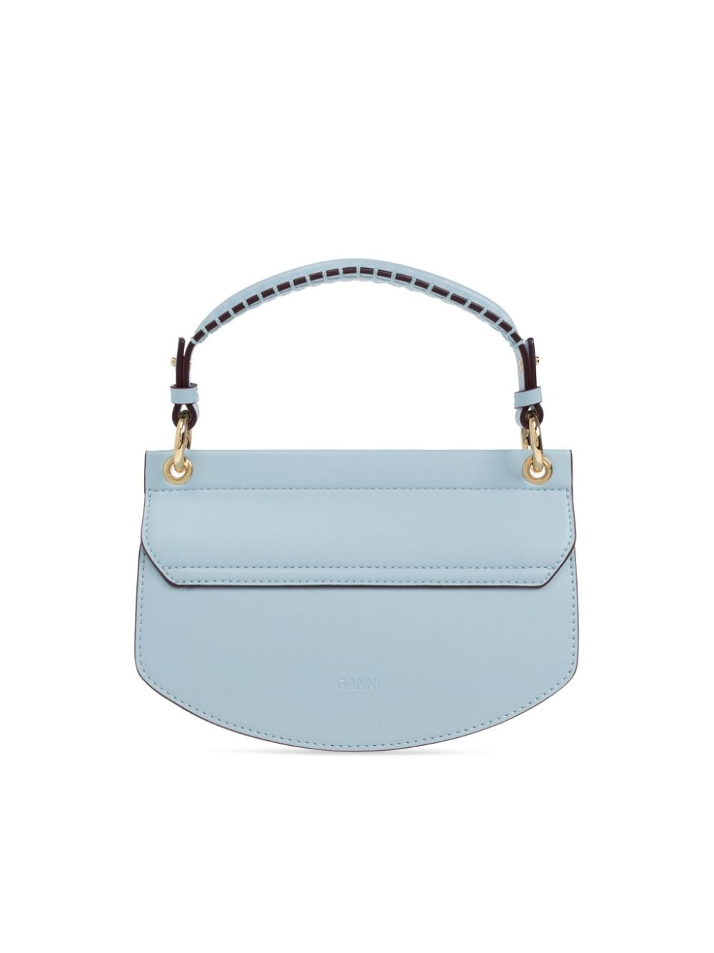 Shop Ganni Mini Apo-g Tote Bag In Blue