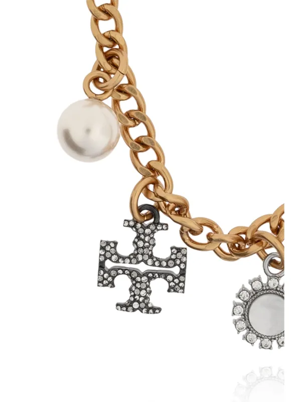 Tory Burch charm-detail Keyring | Gold | FARFETCH