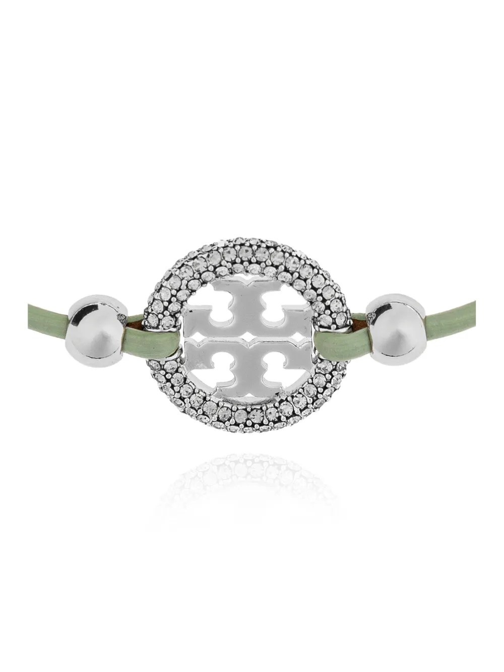 Tory Burch Miller Slider Leather Bracelet In Green