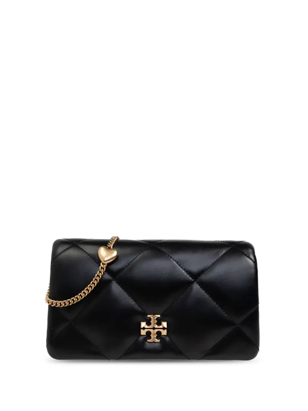 Tory Burch Kira Diamond Quilt Charm Crossbody in Black