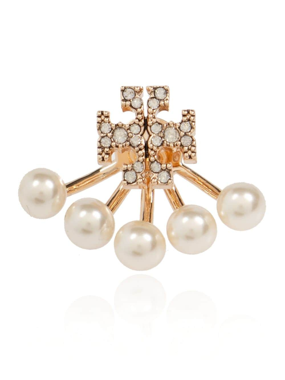 Shop Tory Burch Kira Pearl Front-back Earrings In Gold