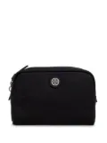 Tory Burch logo-plaque makeup bag - Black