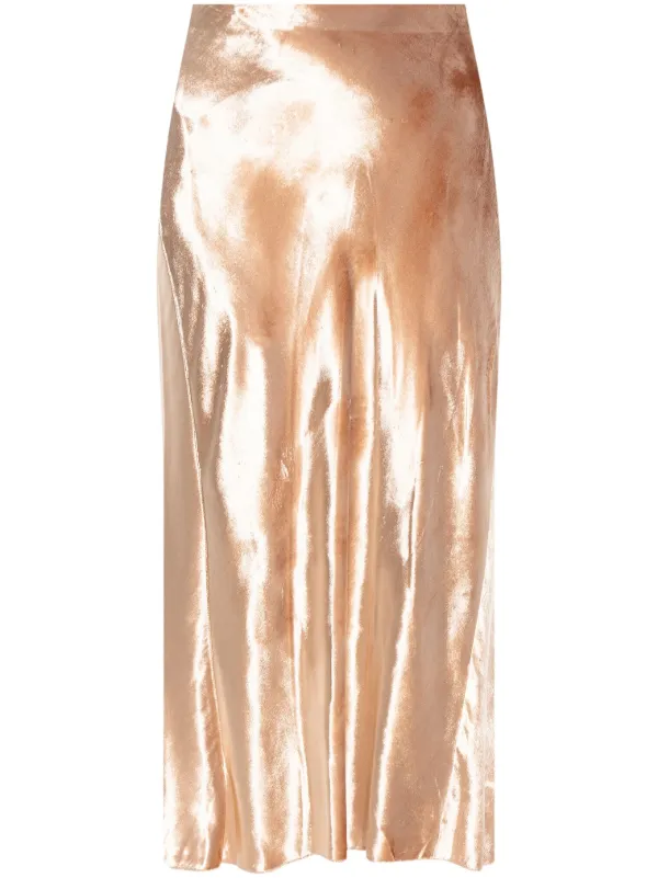 Tory Burch Velvet Midi Skirt in Pink