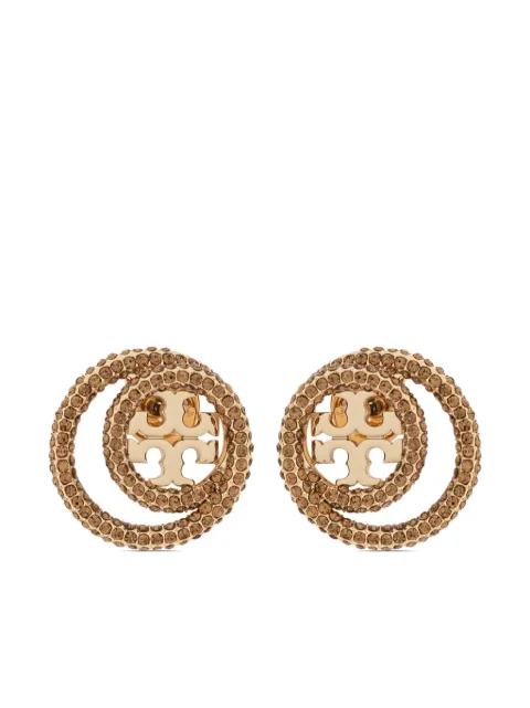 Tory Burch crystal-embellished hoop earrings