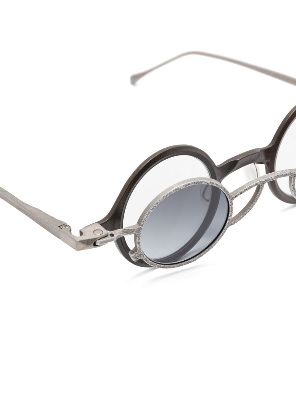 Shop Rigards X Ziggy Chen Round-frame Glasses In グレー