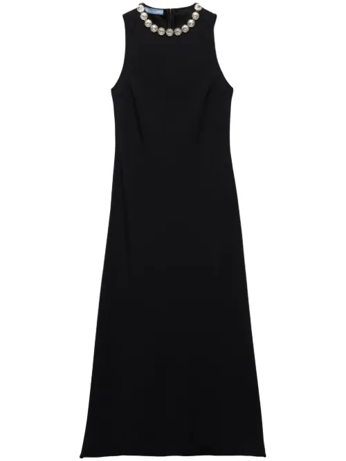 Robe mi-longue à broderies - Prada - Modalova