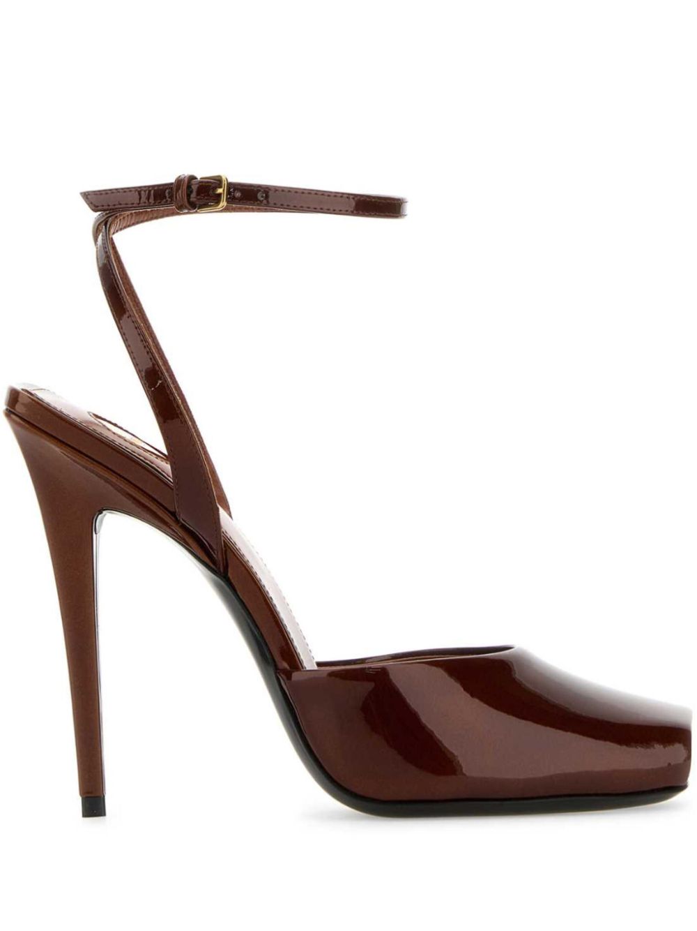 Saint Laurent 110mm La Scandale sandals Brown