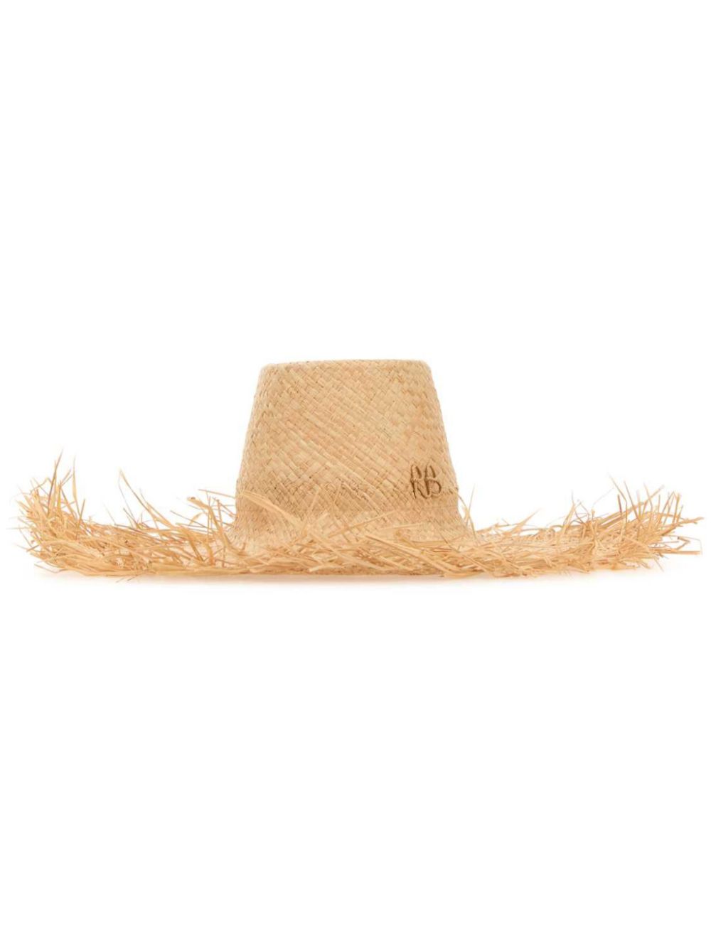 Ruslan Baginskiy fringed straw hat - Neutrals