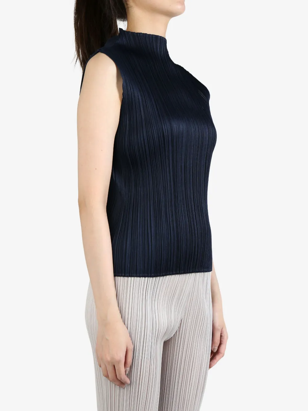Pleats Please Issey Miyake plissé-effect vest - Blauw