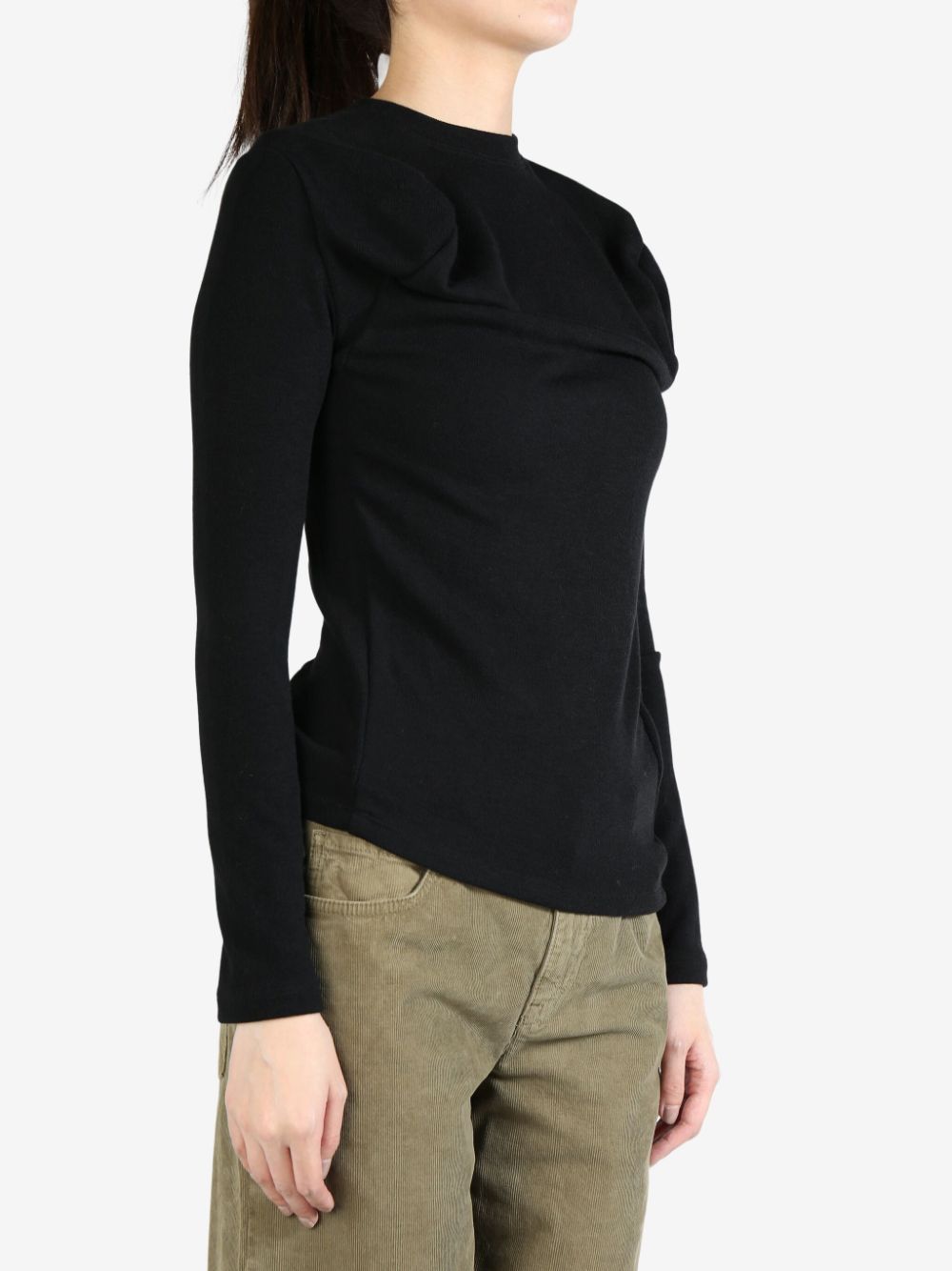 Melitta Baumeister long-sleeve wavy top - Zwart