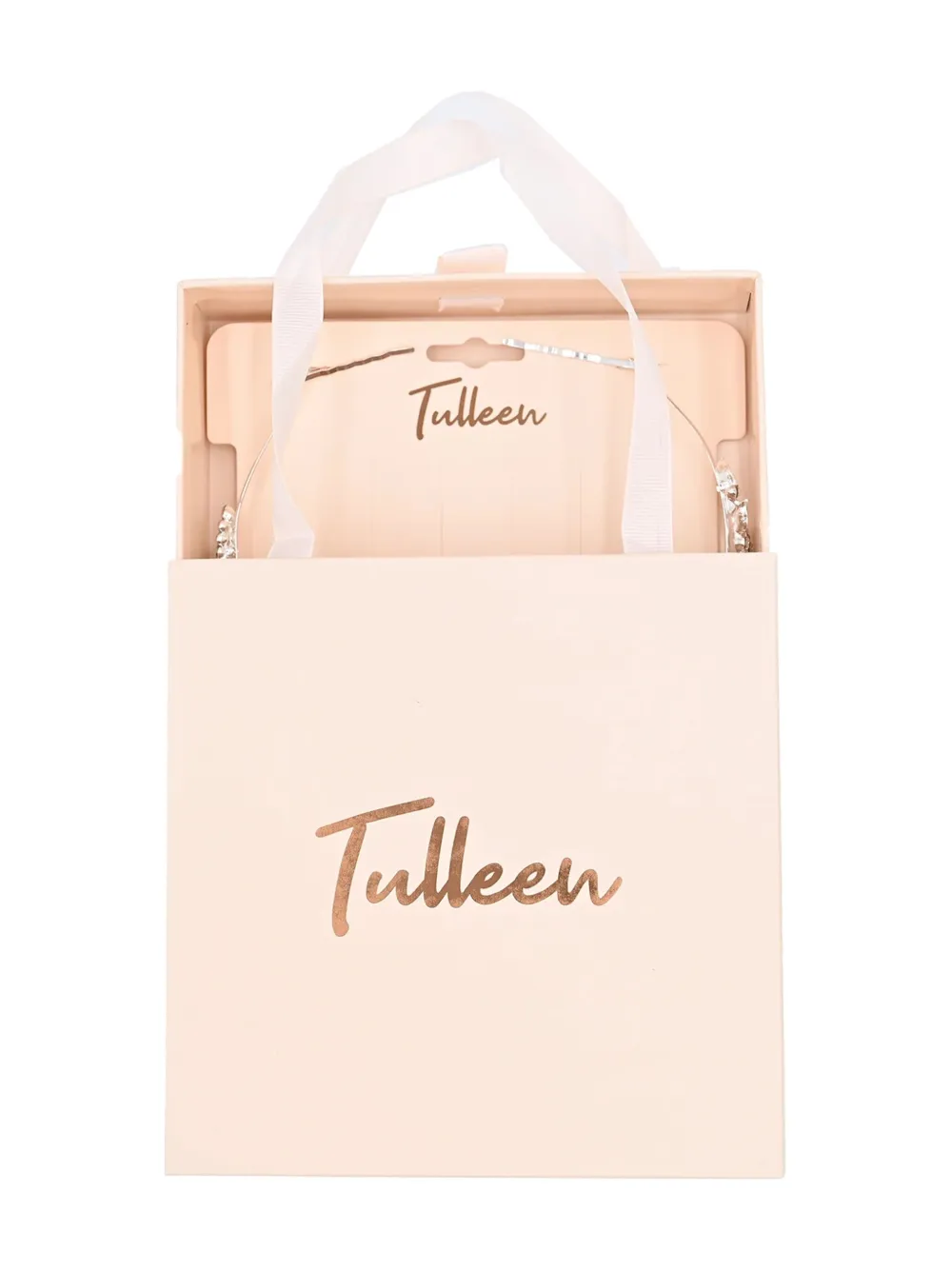 Tulleen Haarband met blad Zilver