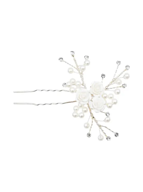 Tulleen broche para el cabello Blooming Pearl Rose
