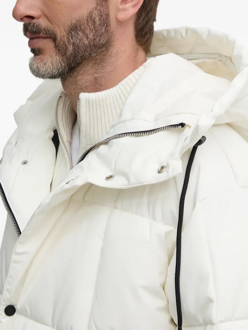Armani Exchange Hooded Pocket Jacket In White