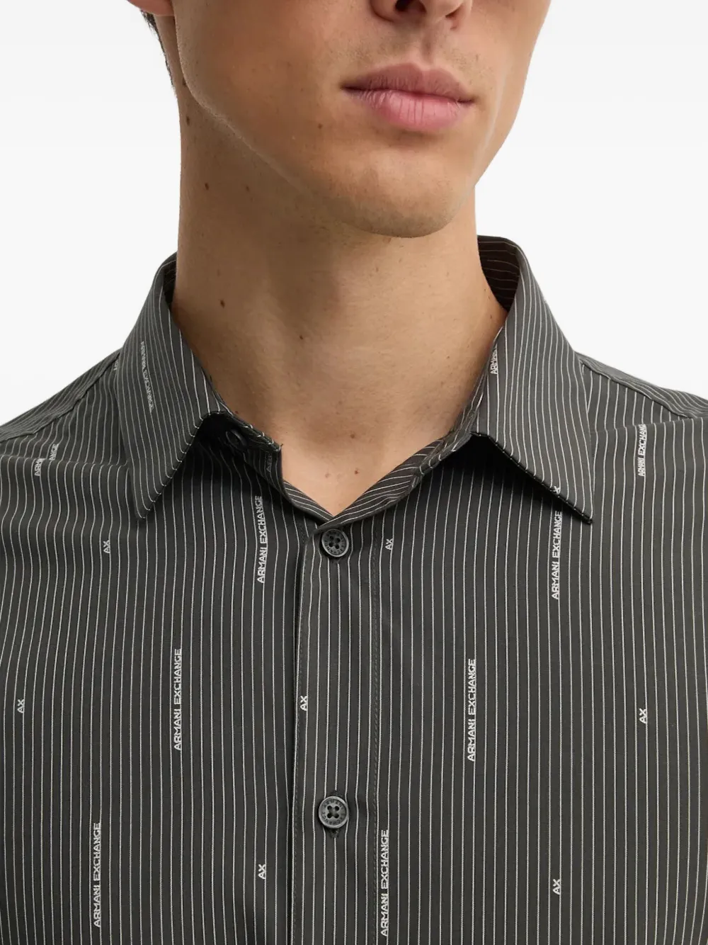 Armani Exchange striped buttoned shirt | Image 2