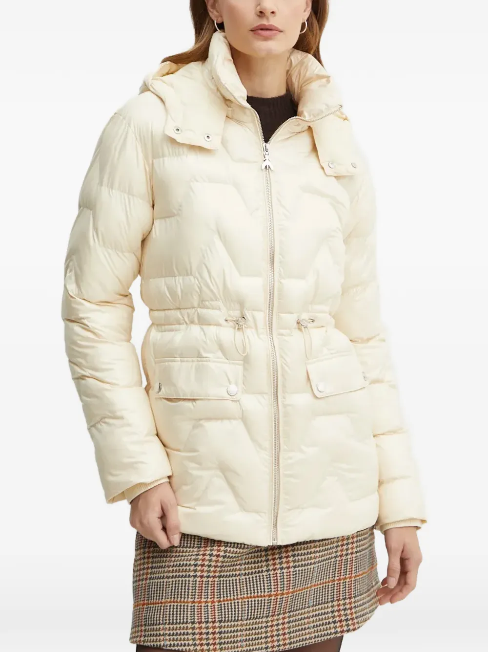Patrizia Pepe Puffer Hooded Jacket In White