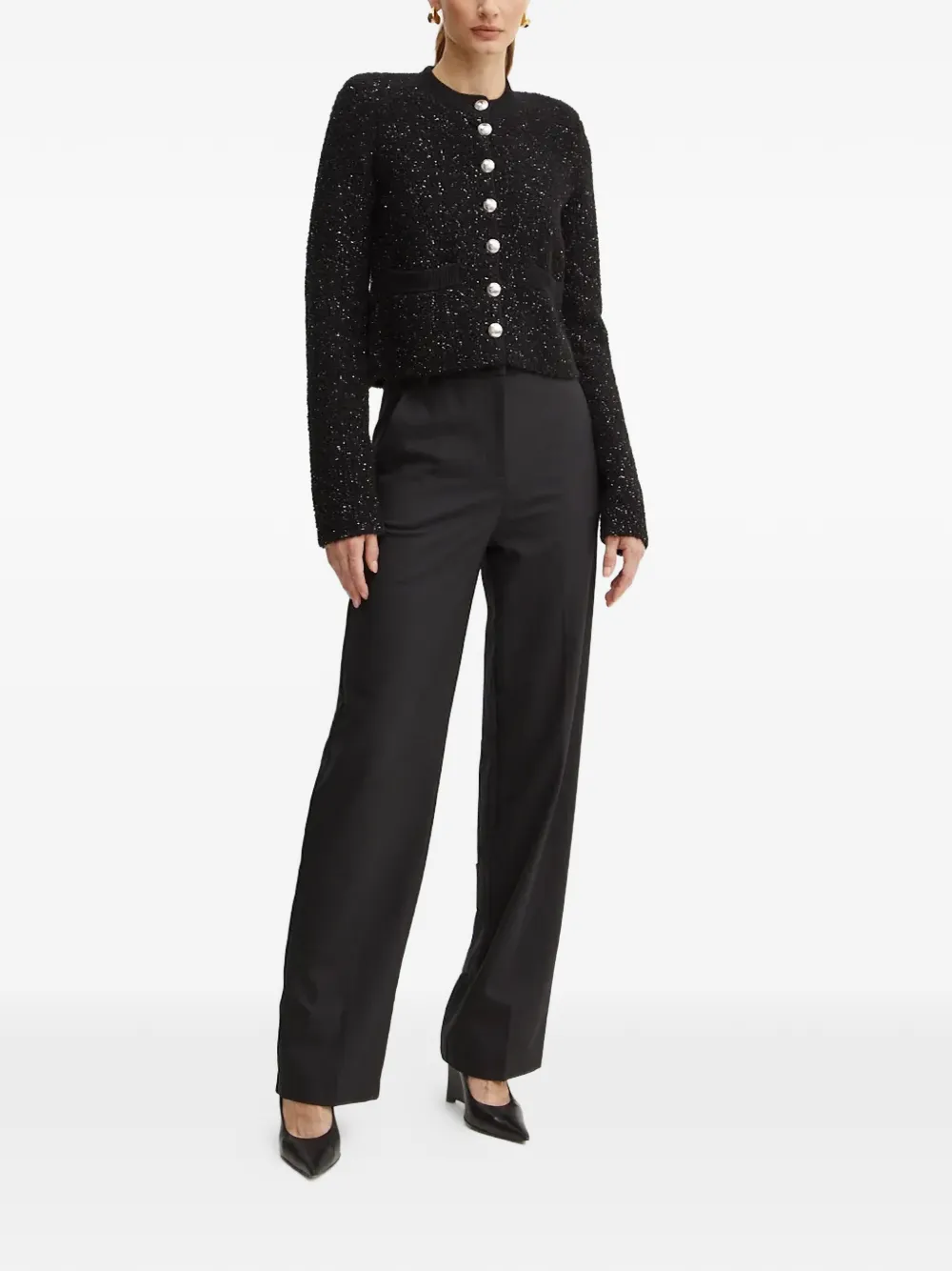 Patrizia Pepe stitch-detail trousers - Zwart