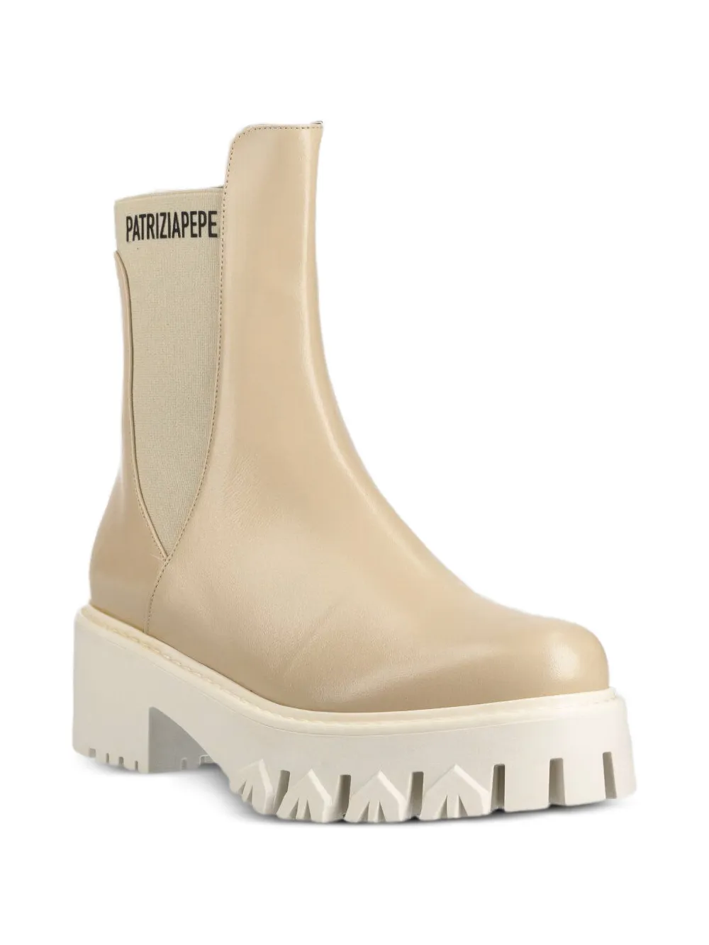  Patrizia Pepe Logo-print Ankle Boots - Neutrals 