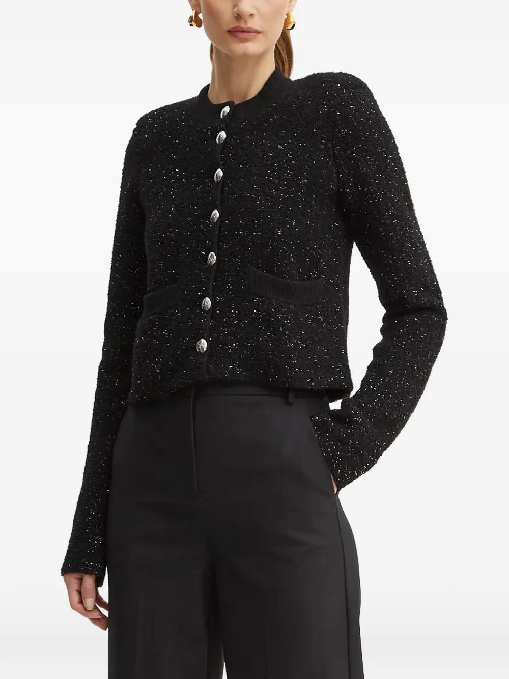  Patrizia Pepe Button Pocket Top - Black 