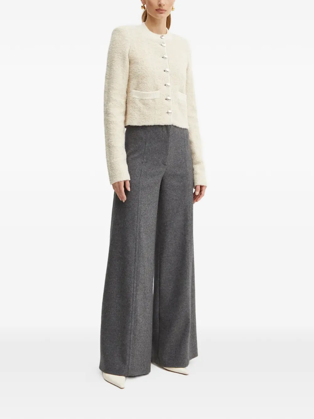  Patrizia Pepe Bouclé Cardigan - Neutrals 